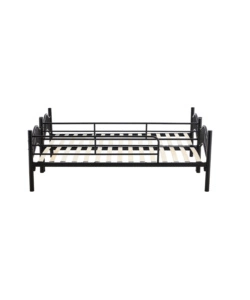 LETTO A CASTELLO BELLAHOME "BERNA"  SCOMPONIBILE IN 2 LETTI SINGOLI IN FERRO NERO 203X83X145,5 CM